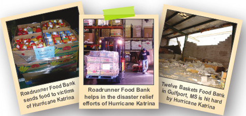 Images-HurricaneKatrinaImpact – Version 2 Photo of food banks responding to the disaster and other photos showing the damage the storm cause to the food bank